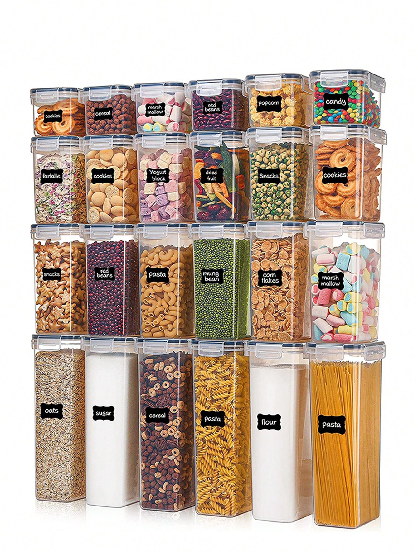 Food Storage Pantry - Conjunto de 48 Recipientes Herméticos para