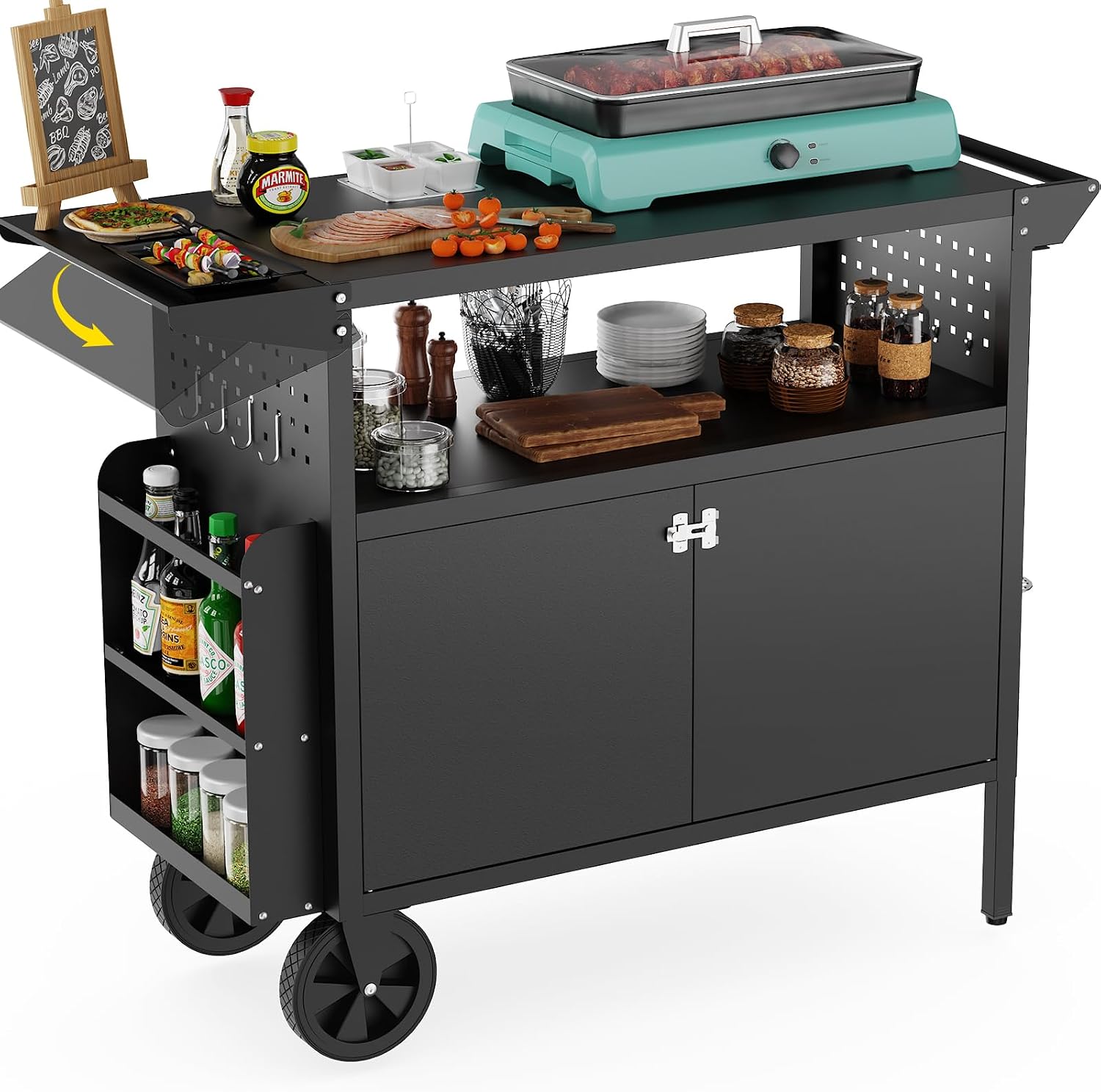 Storage Food Prep - Carrinho de Churrasco para Exterior com