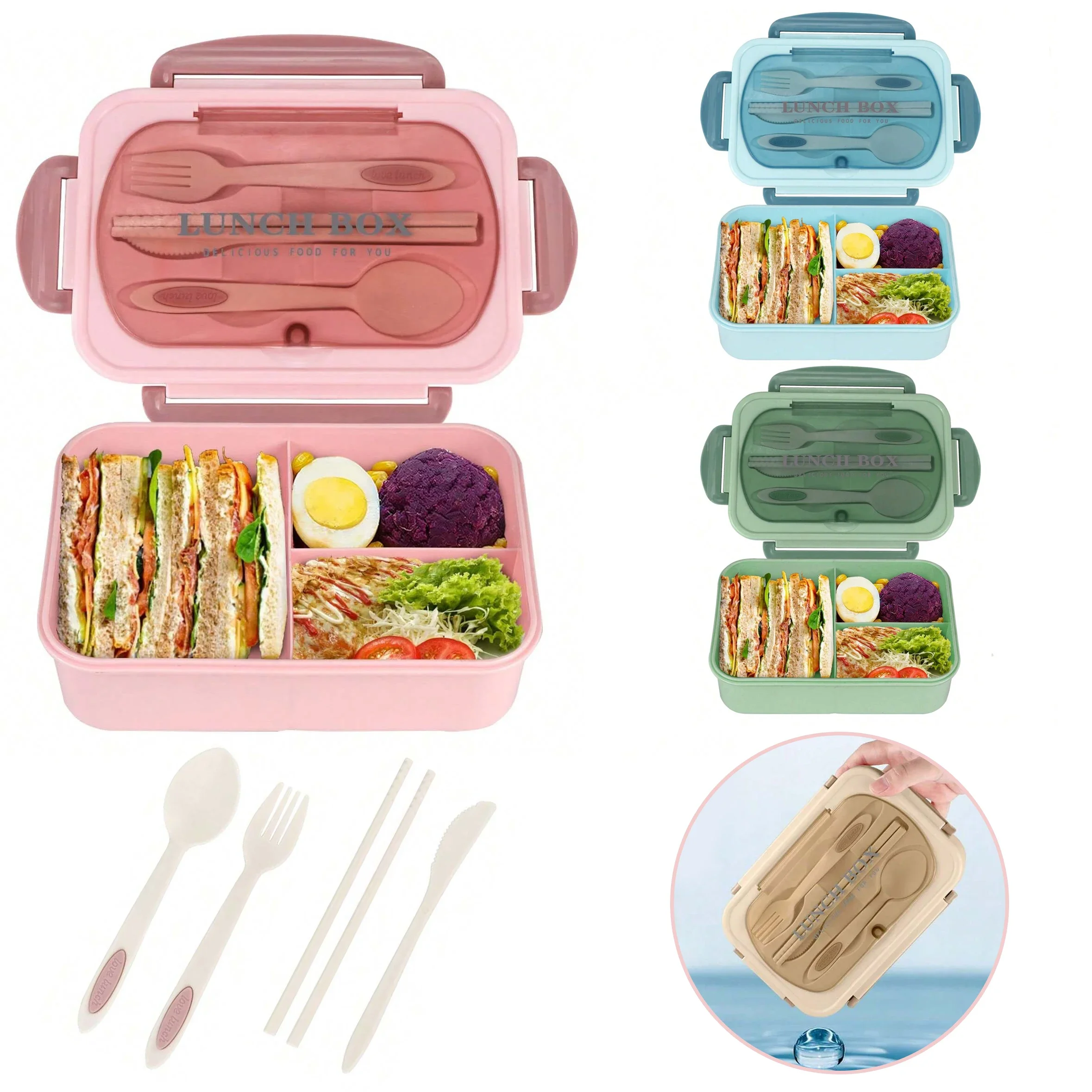 Food Storage 30 Years - Marmita adulta com 3 compartimentos, recipiente