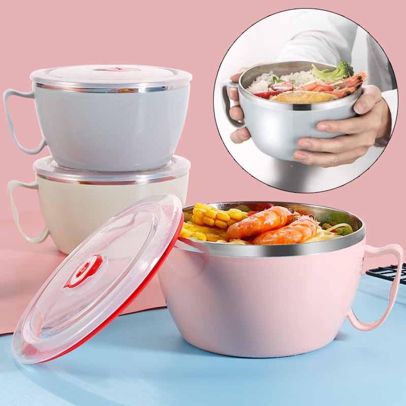 Food Storage Tupperware - Portátil de aço inoxidável com tampa