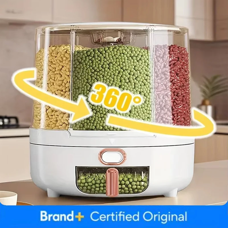 Food Storage Pantry - 6 compartimentos 360 ° Recipiente de
