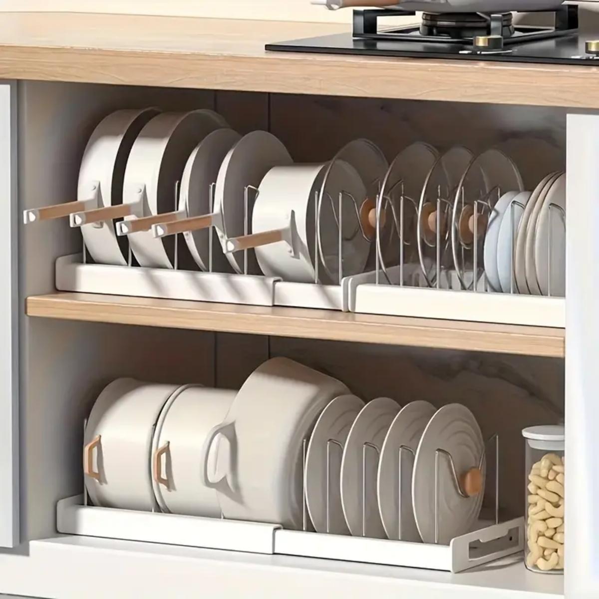 Food Storage In Cabinets - Organizador Expansível para Panelas e Utensílios
