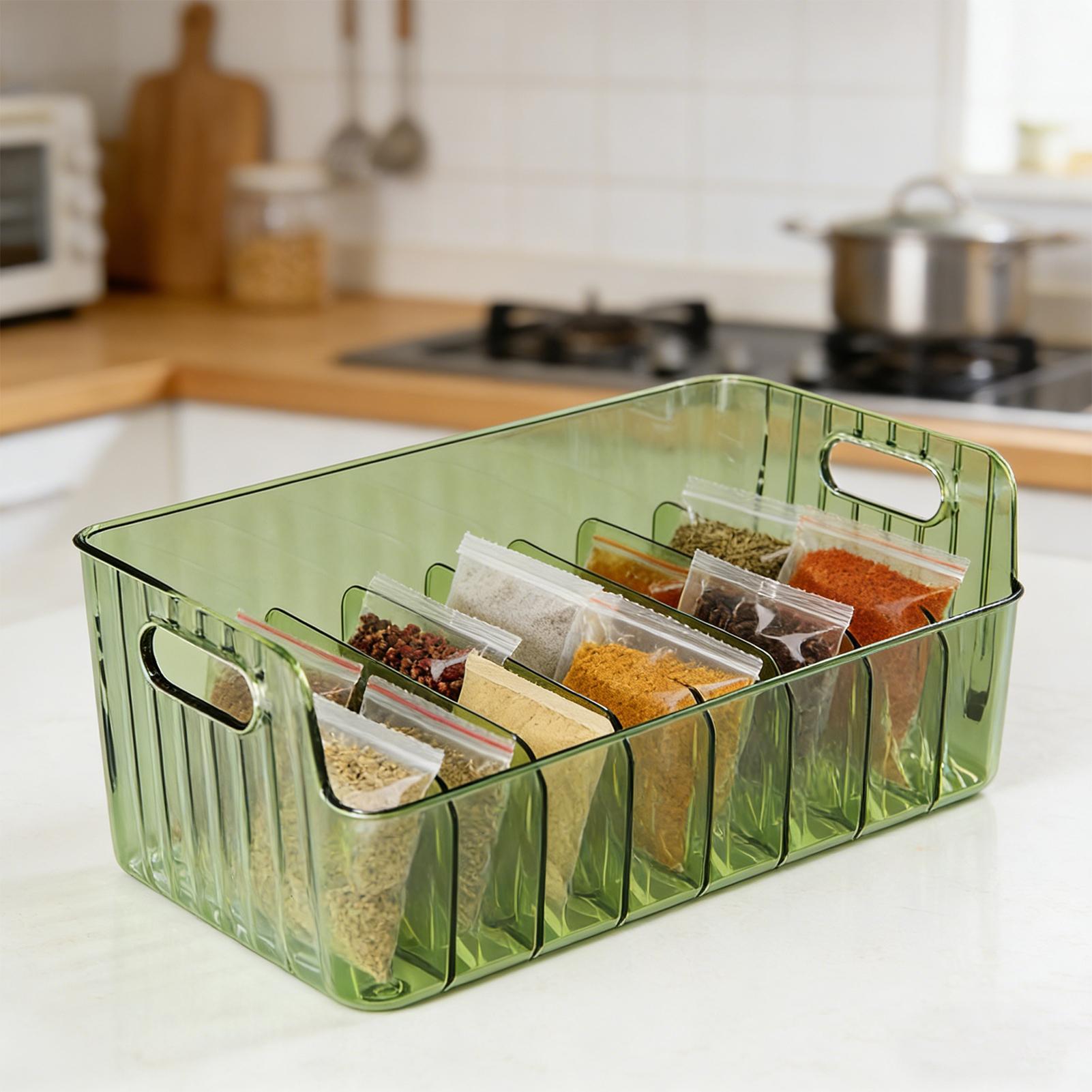 Food Storage In Cabinets - Organizador de Especiarias Transparente com Divisórias,