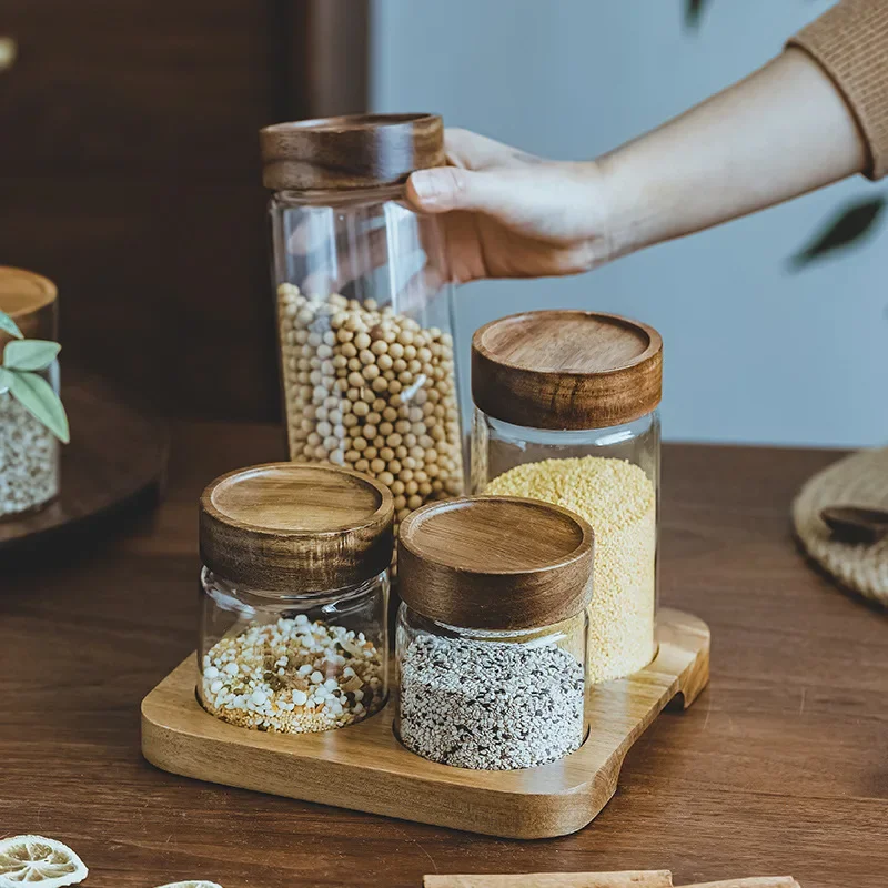 Food Storage Glass Set - Frasco De Vidro Com Tampa De