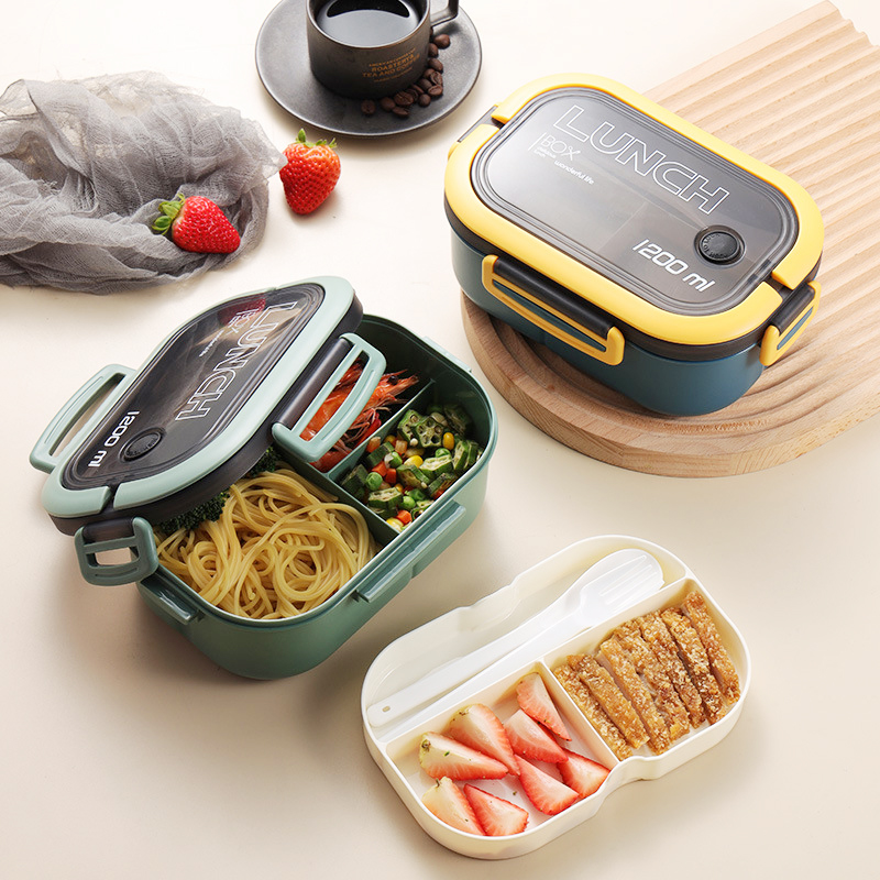 Food Storage Tupperware - Única lancheira de camada dupla, compartimento
