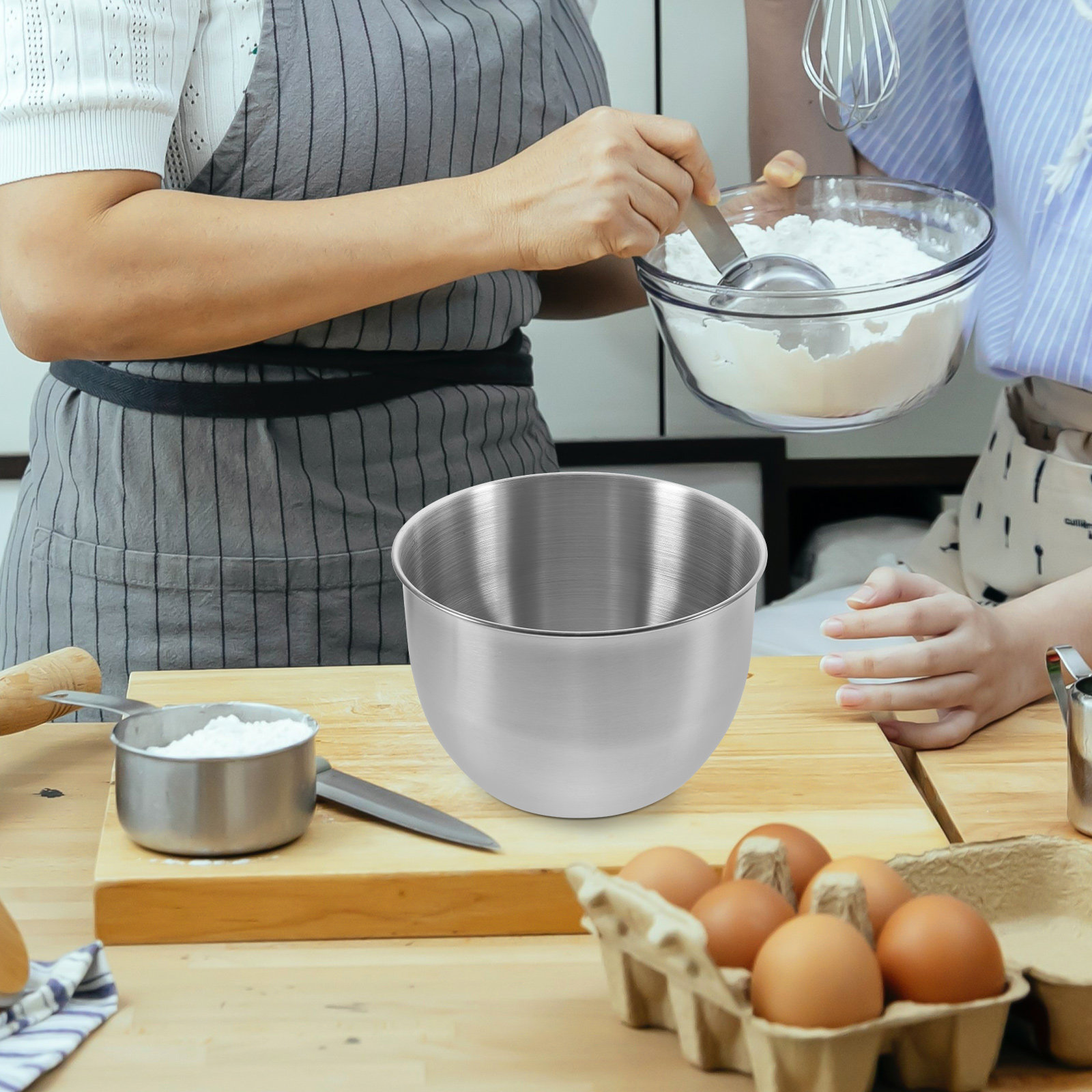 Storage Food Prep - Tigela de Mistura Profunda em Aço
