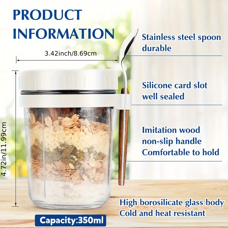 Copo de aveia de vidro de 1 un - Food Storage Glass Set avaliação e preço