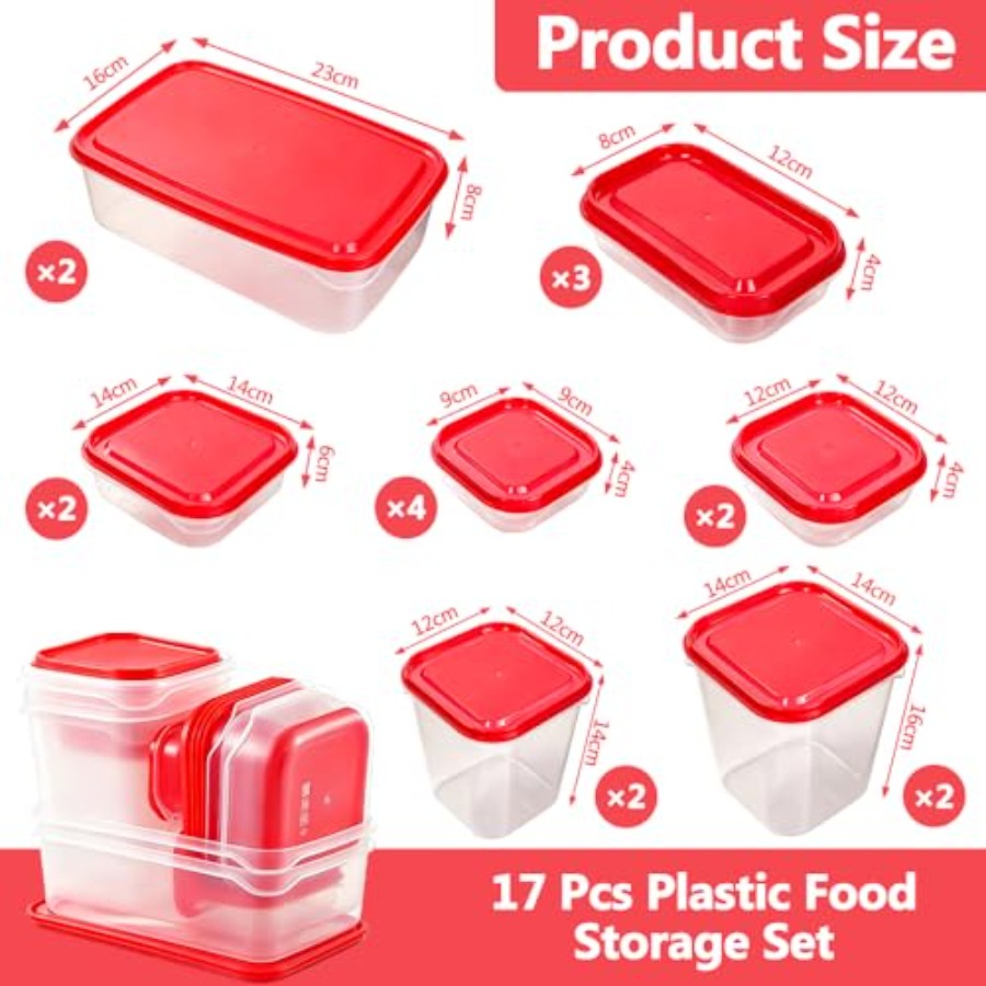 Conjunto de 17 Peças de Plásti - Storage Food Prep avaliação e preço