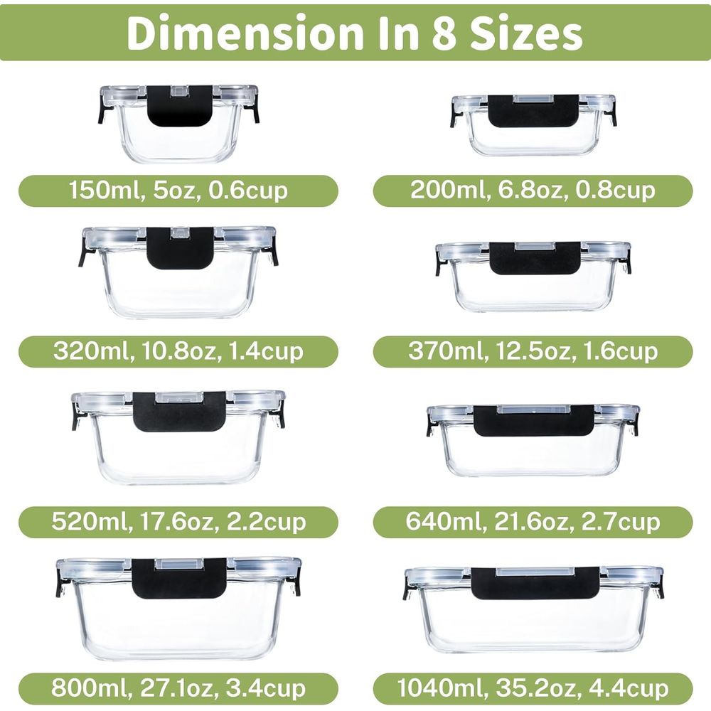 Conjunto de 8 Peças de Armazen - Food Storage Glass Set avaliação e preço
