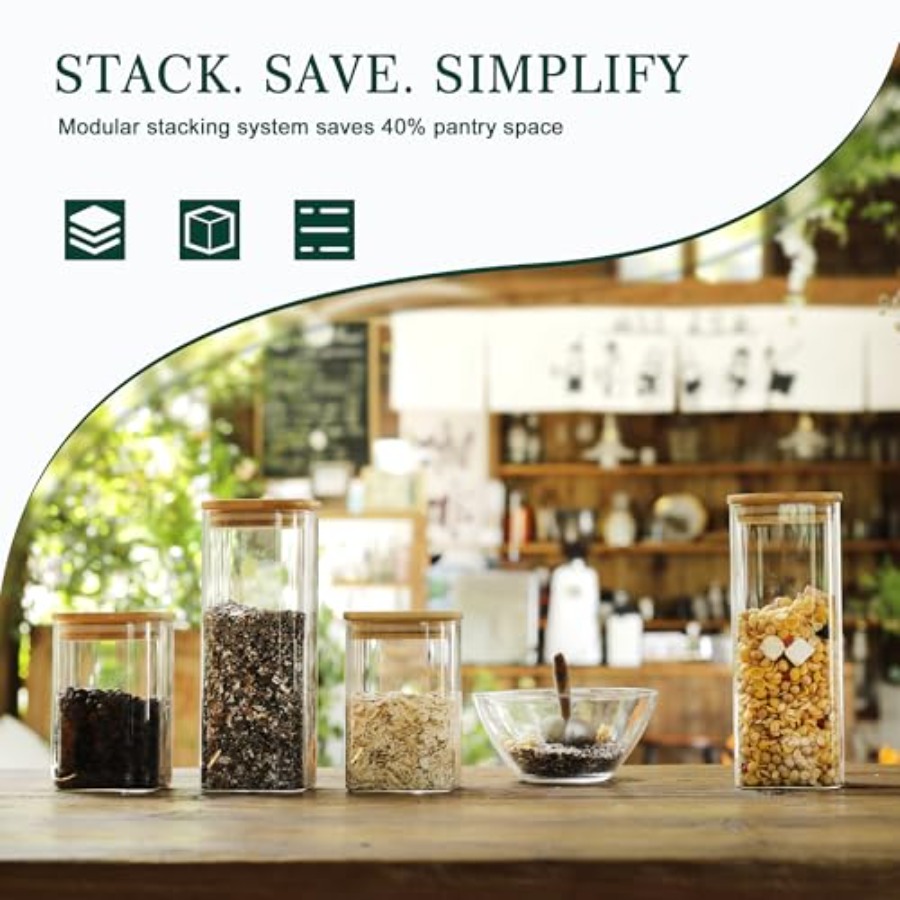 Conjunto de 12 Potes de Vidro  - Food Storage Pantry avaliação e preço