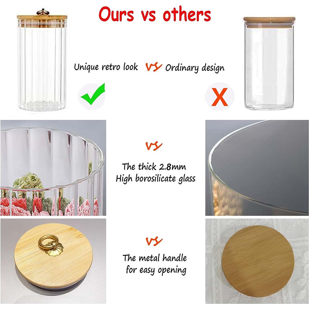 Conjunto de 3 Potes de Vidro p - Food Storage Glass Set avaliação e preço