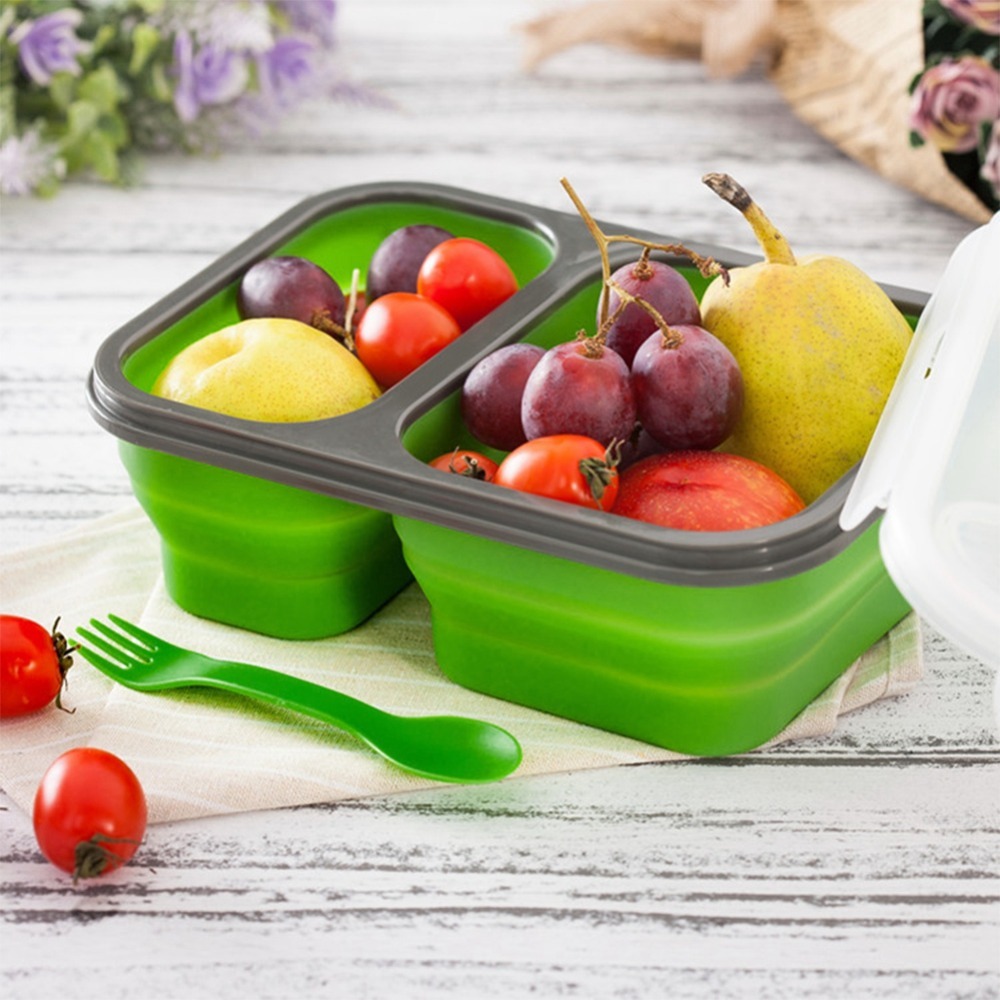 2PCS Caixa de Almoço Dobrável  - Food Storage Practices avaliação e preço