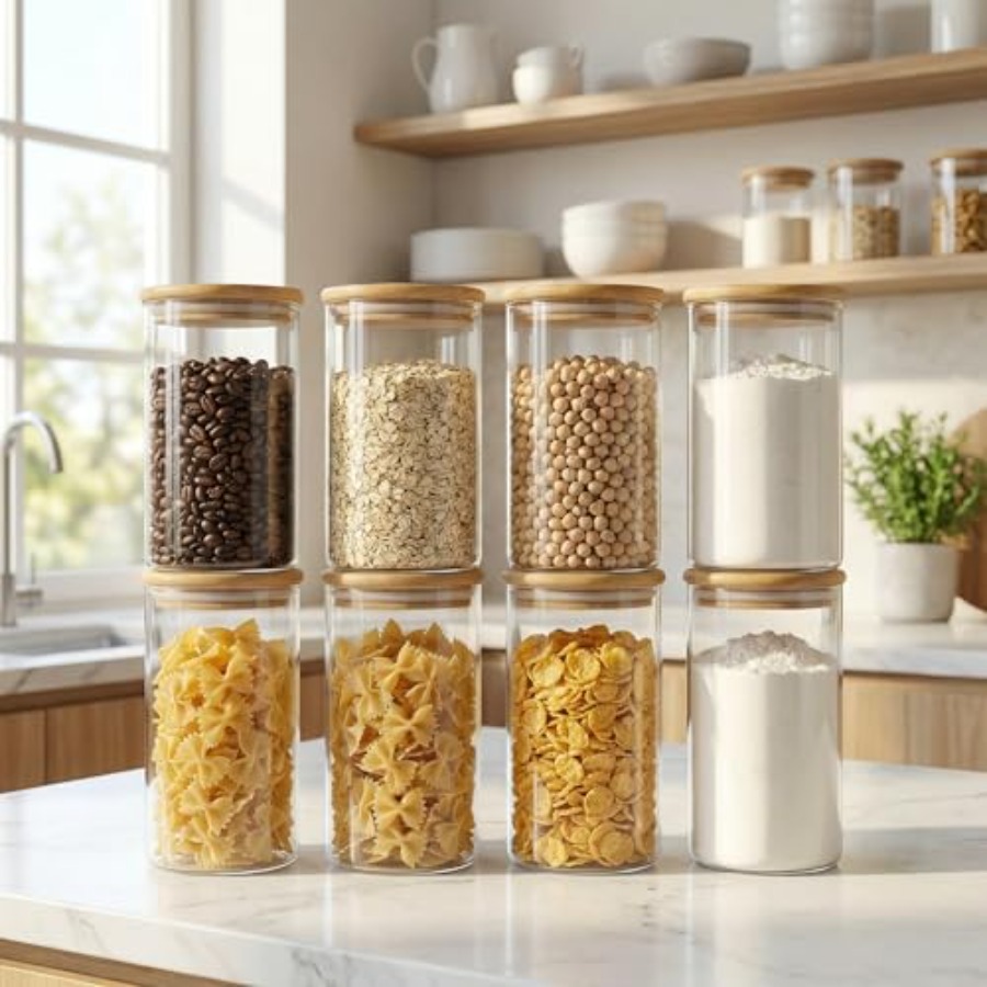 Potes de Vidro com Tampas de B - Food Storage Glass Set avaliação e preço