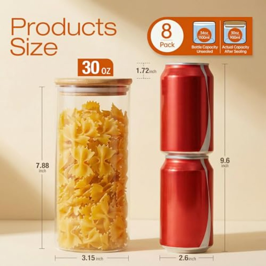 Potes de Vidro com Tampas de B - Food Storage Glass Set avaliação e preço