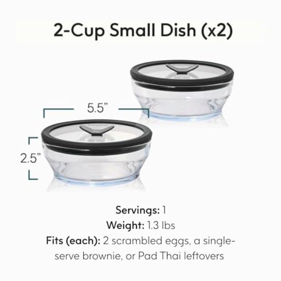 Conjunto de 2 Recipientes de V - Food Storage Glass Set avaliação e preço