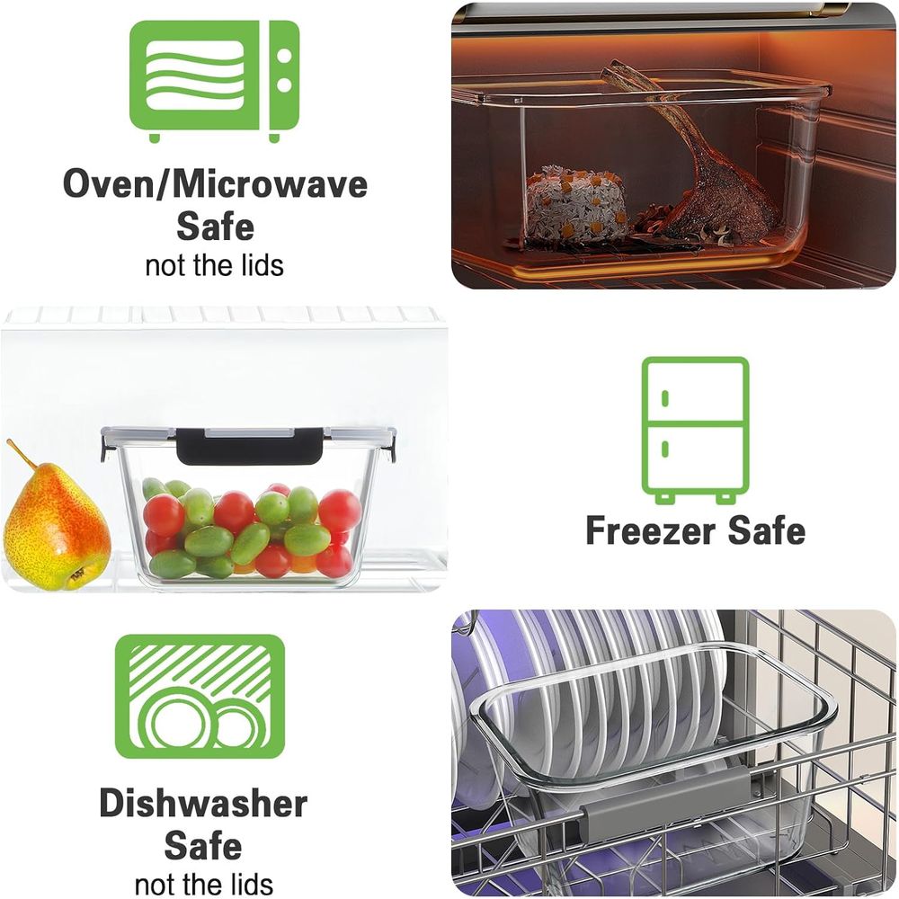 Conjunto de 4 Recipientes de V - Storage Food Prep avaliação e preço