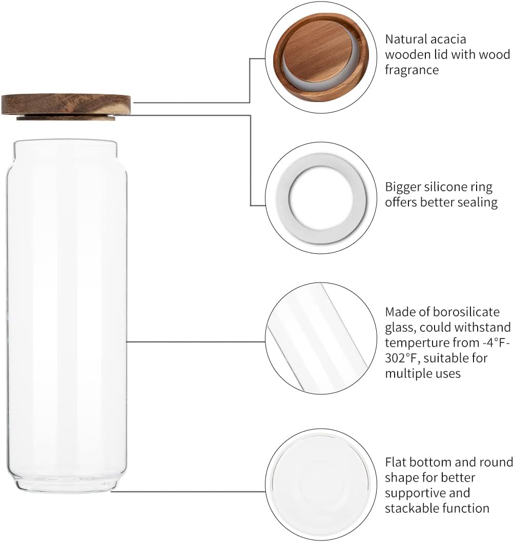 Conjunto de 4 Frascos de Vidro - Food Storage Glass Set avaliação e preço
