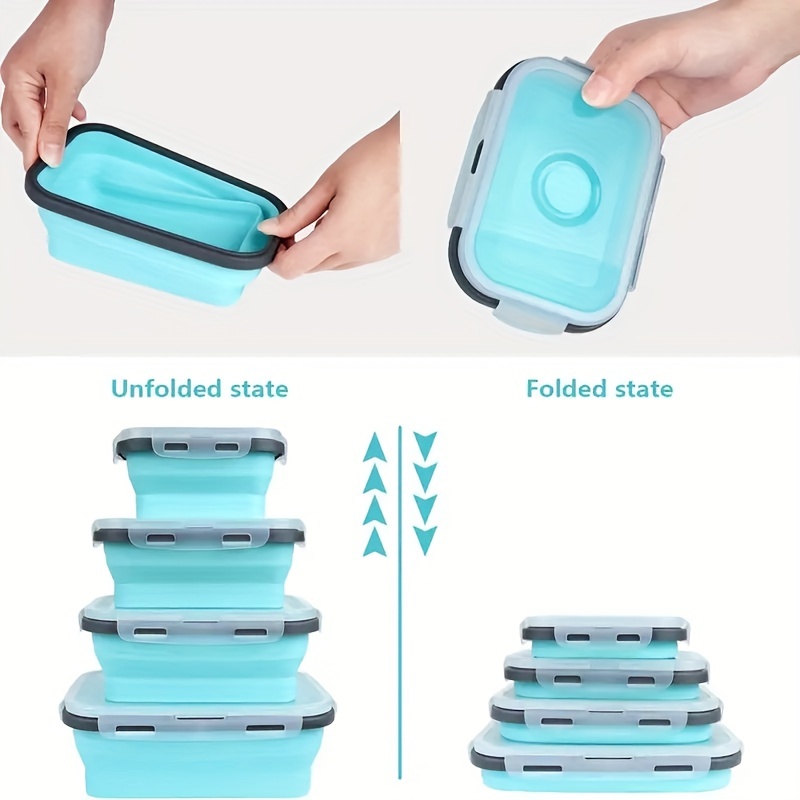 1/4 pçs dobrável recipiente de - Food Storage Tupperware avaliação e preço