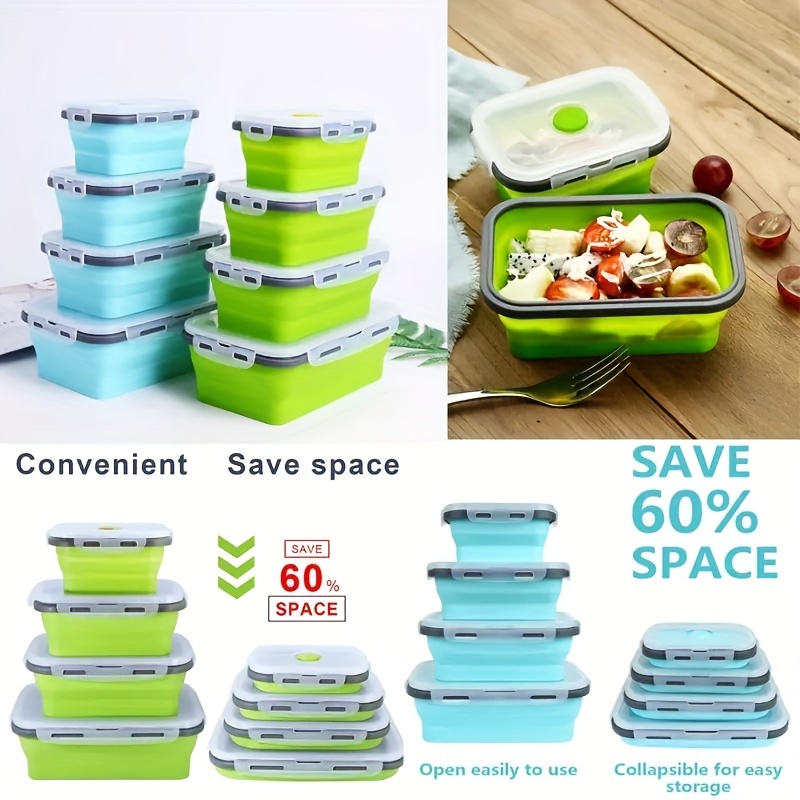 1/4 pçs dobrável recipiente de - Food Storage Tupperware avaliação e preço