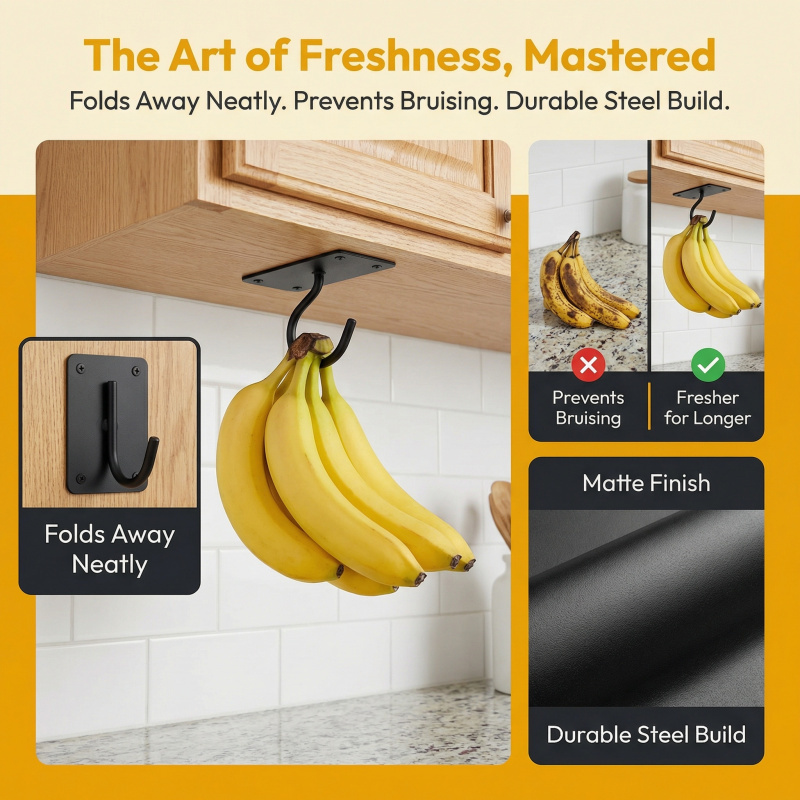 Gancho Adesivo de Metal Preto  - Food Storage In Cabinets avaliação e preço